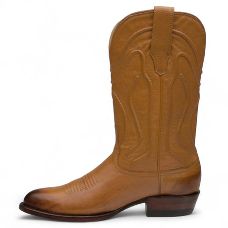Rudel & Co. Boots Women's Genuine Leather Roper Boots Amber Color- Bachesto