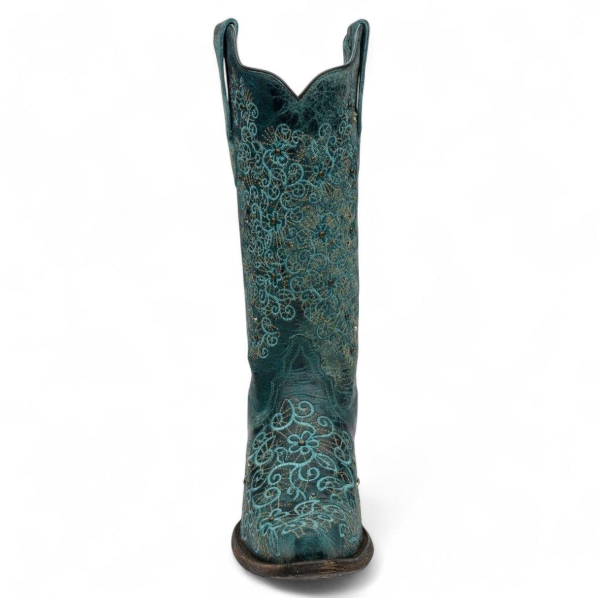 Rudel & Co. Boots Women's Genuine Leather Snip Toe Boots Turquoise Color- Ive West