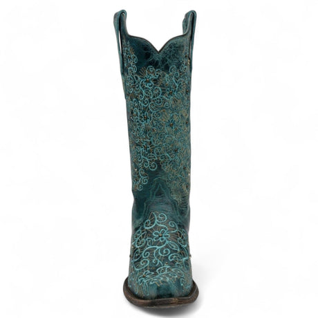 Rudel & Co. Boots Women's Genuine Leather Snip Toe Boots Turquoise Color- Ive West