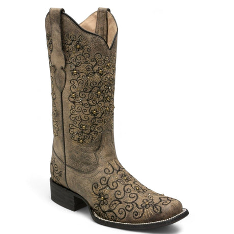 Rudel & Co. Boots Women's Genuine Leather Square Toe Boots Walnut Color- Ive West