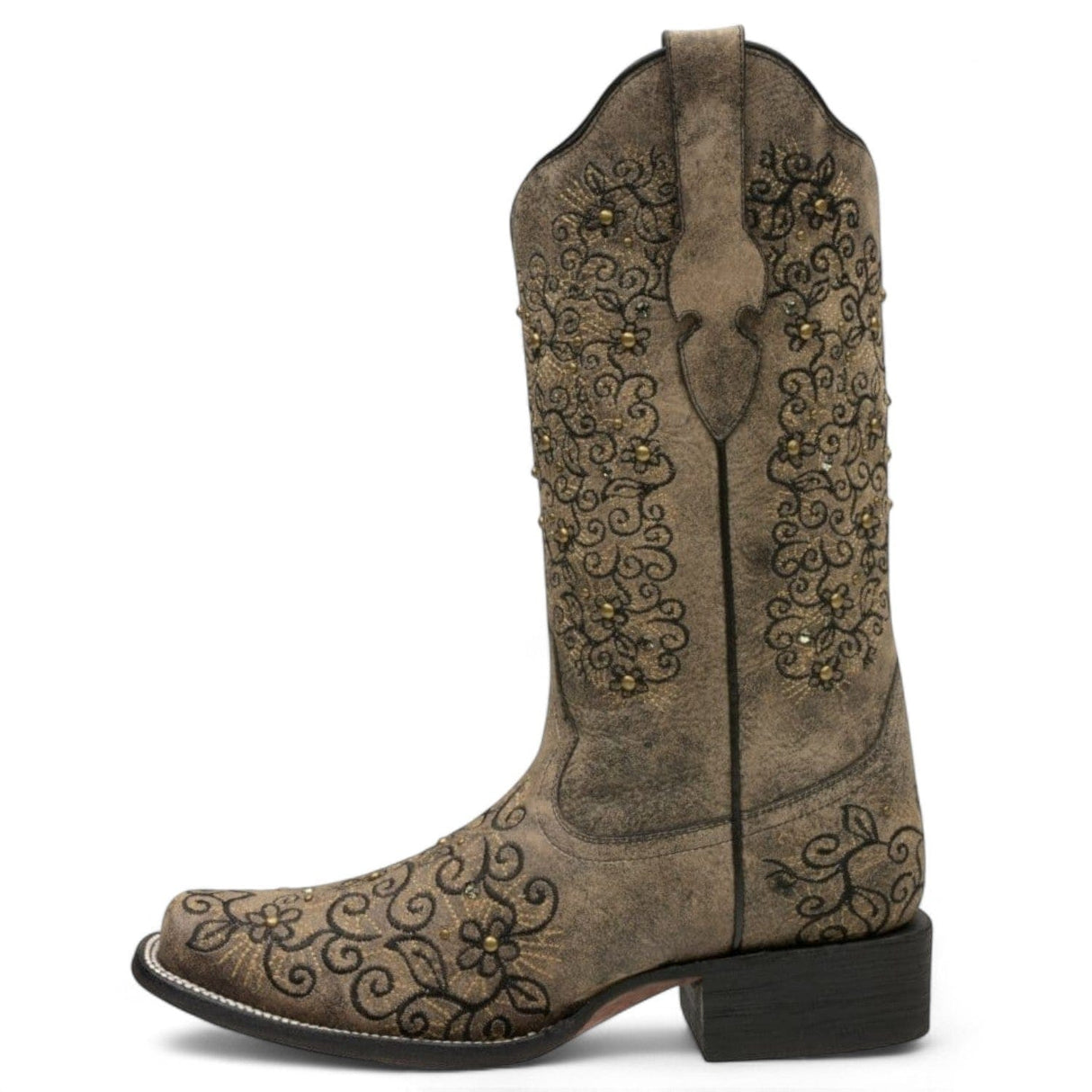 Rudel & Co. Boots Women's Genuine Leather Square Toe Boots Walnut Color- Ive West