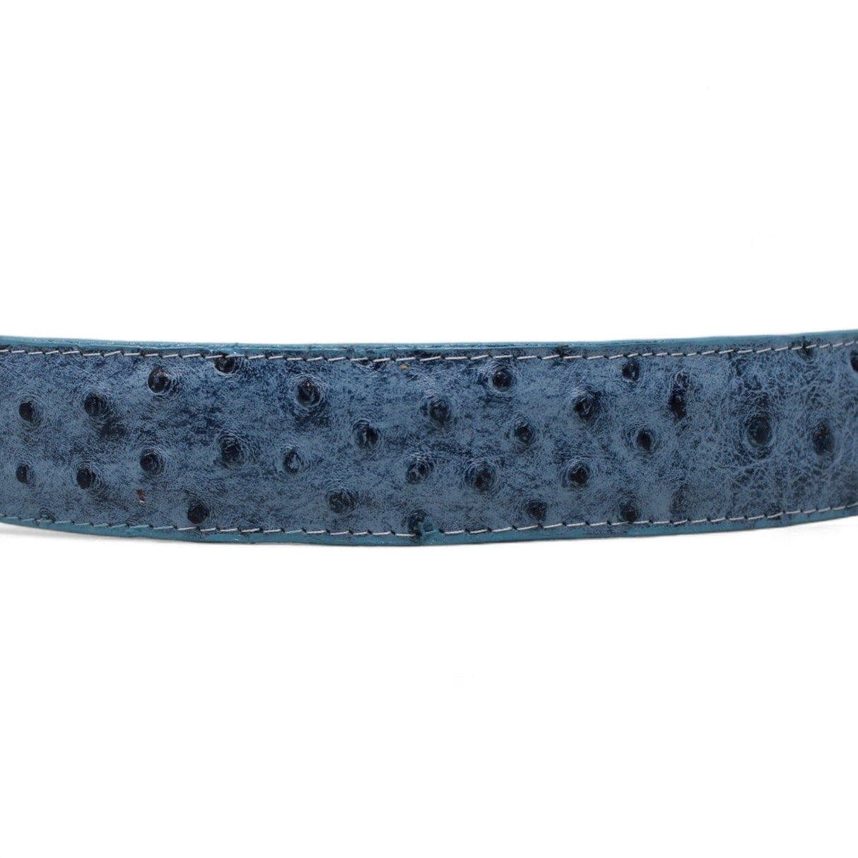 Tanner Mark Boots Belts Cinturón de Piel Genuina con Estampado de Avestruz y Hebilla Metálica Texas