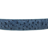 Tanner Mark Boots Belts Cinturón de Piel Genuina con Estampado de Avestruz y Hebilla Metálica Texas