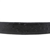 Tanner Mark Boots Belts Cinturón de Piel Genuina con Estampado de Avestruz y Hebilla Metálica Texas Negro