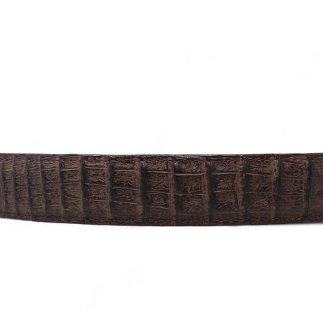 Tanner Mark Boots Belts Cinturon de Piel Genuina con Estampado de Caiman Panza Hebilla Metálica Texas Cafe