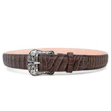 Tanner Mark Boots Belts Cinturon de Piel Genuina con Estampado de Caiman Panza Hebilla Metálica Texas Cafe