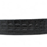 Tanner Mark Boots Belts Genuine Leather Caiman Hornback Print Texas Metal Buckle Belt Black Color - Tanner Mark Boots