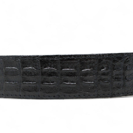 Tanner Mark Boots Belts Genuine Leather Caiman Hornback Print Texas Metal Buckle Belt Black Color - Tanner Mark Boots