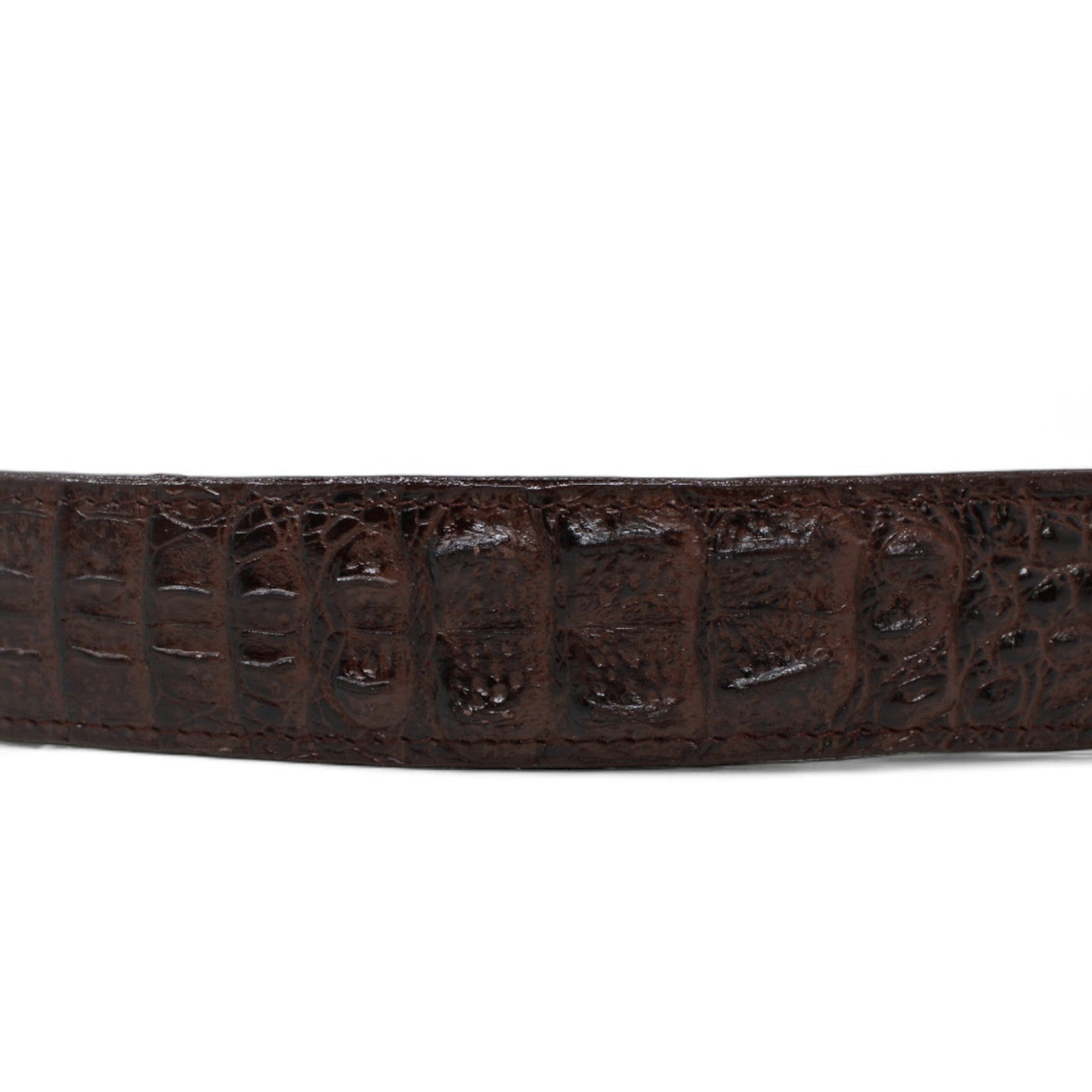 Tanner Mark Boots Belts Genuine Leather Caiman Hornback Print Texas Metal Buckle Belt Brown Color - Tanner Mark Boots