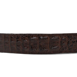 Tanner Mark Boots Belts Genuine Leather Caiman Hornback Print Texas Metal Buckle Belt Brown Color - Tanner Mark Boots