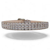 Tanner Mark Boots Belts Genuine Leather Caiman Hornback Print Texas Metal Buckle Belt Natural Color - Tanner Mark Boots