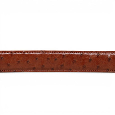 Tanner Mark Boots Belts Genuine Ostrich Skin Texas Metal Buckle Belt Brandy Color - Tanner Mark Boots