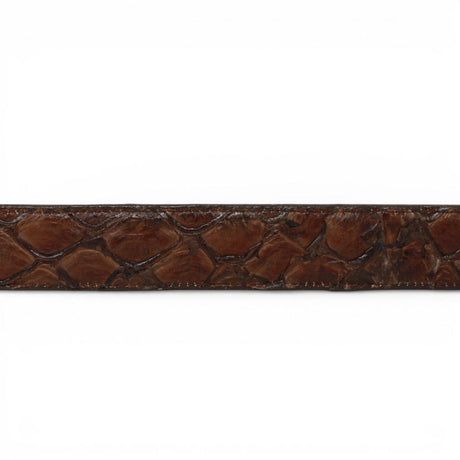 Tanner Mark Boots Belts Genuine Pirarucu Skin Texas Metal Buckle Belt Brown Color - Tanner Mark Boots