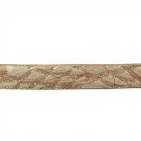 Tanner Mark Boots Belts Genuine Pirarucu Skin Texas Metal Buckle Belt Matte Sand Color - Tanner Mark Boots