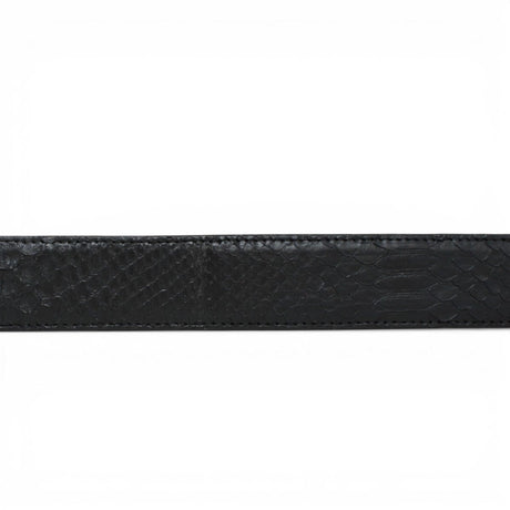 Tanner Mark Boots Belts Genuine Python Skin Texas Metal Buckle Belt Black Color - Tanner Mark Boots