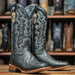 Tanner Mark Boots Boots 5 Tanner Mark Women's Mendocino Hand Tooled Square Toe Leather Boots Black TML201761 TML201761