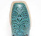 Tanner Mark Boots Boots 5 Tanner Mark Women's 'Misty" Hand Tooled Square Toe Leather Boots Turquoise TML207067