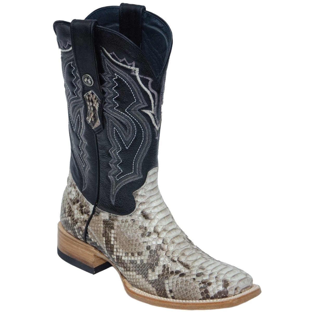 Tanner Mark Boots Boots 6.5 Tanner Mark Men's Medina Genuine Python Square Toe Boots Natural TMX200431