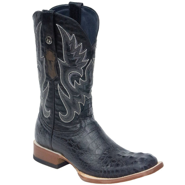 Tanner Mark Boots Boots 6.5 Tanner Mark Men's Print Caiman Hornback Square Toe Boots Black TM201702