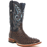 Tanner Mark Boots Boots Tanner Mark Men's Print Caiman Hornback Square Toe Boots Matte Brown TM205529