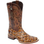 Tanner Mark Boots Boots Tanner Mark Men's Print Monster Fish Square Toe Boots Cognac TM201715