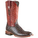 Tanner Mark Boots Boots 6.5 Tanner Mark Men's The Bandit Print Caiman Tail Square Toe Boots Chocolate TM205538