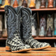 Tanner Mark Boots Boots Gray / 6.5 Tanner Mark Men's Genuine Monster Fish Square Toe Boots Grey Bicolor TMX201330