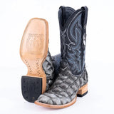 Tanner Mark Boots Boots Gray / 6.5 Tanner Mark Men's Genuine Monster Fish Square Toe Boots Grey TMX201333