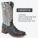 Tanner Mark Boots Boots Gray / 6 Tanner Mark Men's Print Monster Fish Square Toe Boots Grey TM205576