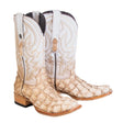 Tanner Mark Boots Boots Sand / 6.5 Tanner Mark Men's Genuine Monster Fish Square Toe Boots Sand Matte TMX201332