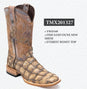 Tanner Mark Boots Boots Sand / 6 Tanner Mark Men's Genuine Monster Fish Square Toe Boots Sand Dune TMX201327