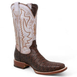 Tanner Mark Boots Boots Tanner Mark Men's Beau Python Print Square Toe Boots Brown TM205552