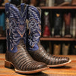 Tanner Mark Boots Boots Tanner Mark Men's Deacon Print Caiman Belly Square Toe Boots Brown TM207029