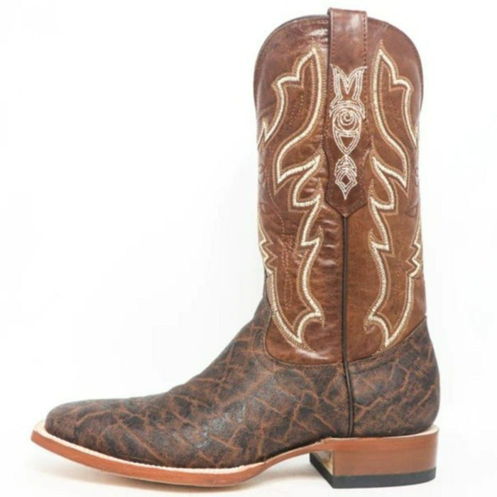 Tanner Mark Boots Boots Tanner Mark Men's Elephant Print Square Toe Boots Brown TM200974