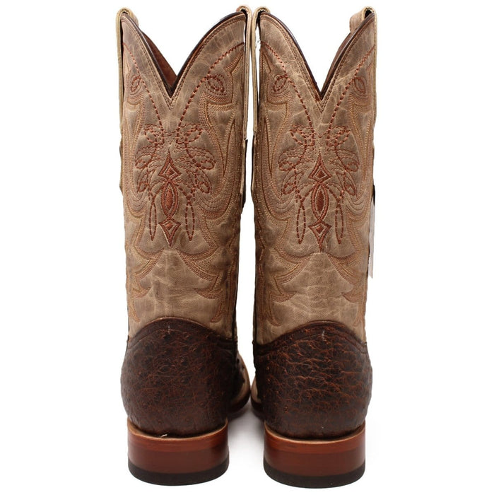 Tanner Mark Boots Boots Tanner Mark Men's Genuine Full Quill Ostrich Square Toe Boots Cherry Wood TMX203301