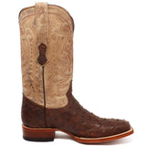 Tanner Mark Boots Boots Tanner Mark Men's Genuine Full Quill Ostrich Square Toe Boots Cherry Wood TMX203301