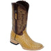 Tanner Mark Boots Boots Tanner Mark Men's Genuine Full Quill Ostrich Square Toe Boots MD Saddle  TMX200480
