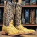 Tanner Mark Boots Boots Tanner Mark Men's Genuine Full Quill Ostrich Square Toe Boots MD Saddle  TMX200480