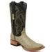 Tanner Mark Boots Boots Tanner Mark Men's Genuine Full Quill Ostrich Square Toe Boots Olive Green TMX200501