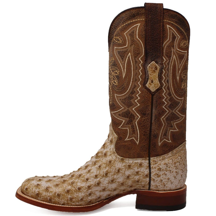 Tanner Mark Boots Boots Tanner Mark Men's Genuine Full Quill Ostrich Square Toe Boots Rio Grand Antique TMX203302
