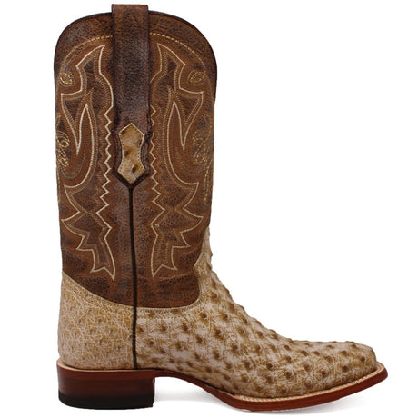 Tanner Mark Boots Boots Tanner Mark Men's Genuine Full Quill Ostrich Square Toe Boots Rio Grand Antique TMX203302