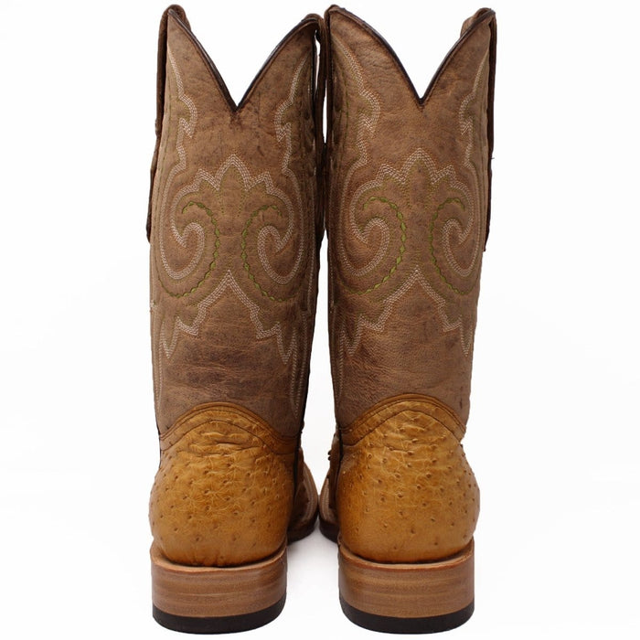 Tanner Mark Boots Boots Tanner Mark Men's Genuine Full Quill Ostrich Square Toe Boots Rio Grand Antique TMX203303