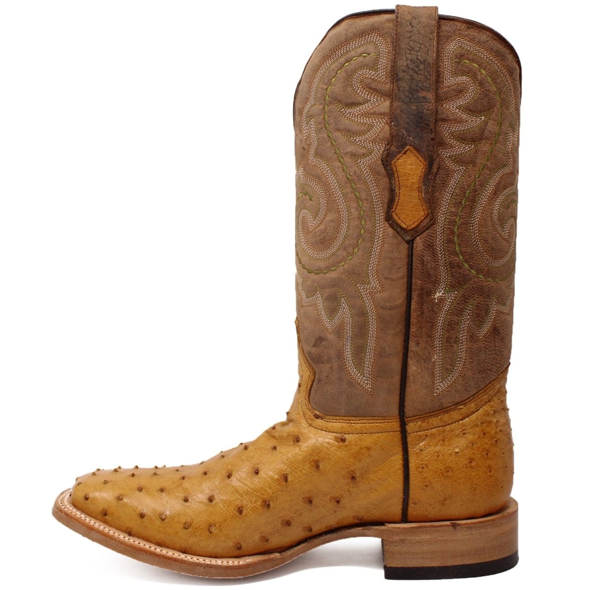 Tanner Mark Boots Boots Tanner Mark Men's Genuine Full Quill Ostrich Square Toe Boots Rio Grand Antique TMX203303