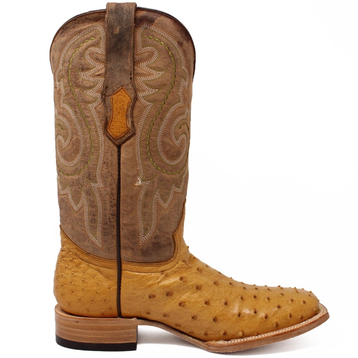 Tanner Mark Boots Boots Tanner Mark Men's Genuine Full Quill Ostrich Square Toe Boots Rio Grand Antique TMX203303