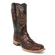 Tanner Mark Boots Boots Tanner Mark Men's Genuine Monster Fish Leather Square Toe Boots Brown TMX201307
