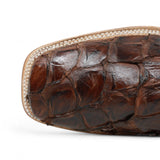 Tanner Mark Boots Boots Tanner Mark Men's Genuine Monster Fish Leather Square Toe Boots Brown TMX201307