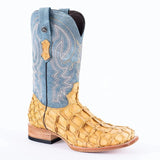 Tanner Mark Boots Boots Tanner Mark Men's Genuine Monster Fish Square Toe Boots Buttercup Pull Up TMX201328