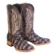 Tanner Mark Boots Boots Tanner Mark Men's Genuine Monster Fish Square Toe Boots Chocolate TMX201319