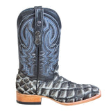 Tanner Mark Boots Boots Tanner Mark Men's Genuine Monster Fish Square Toe Boots Grey Bicolor TMX201330