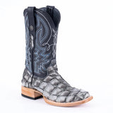 Tanner Mark Boots Boots Tanner Mark Men's Genuine Monster Fish Square Toe Boots Grey TMX201333